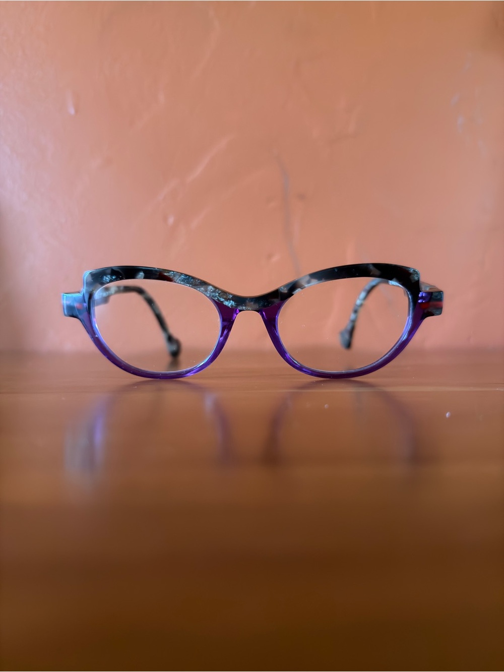 Anne et Valentin Tortoiseshell Purple Round Cat-Eye Glasses